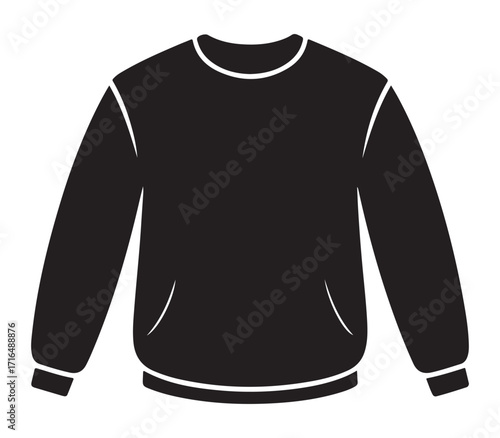 Classic knitted sweater silhouette design isolated on white background