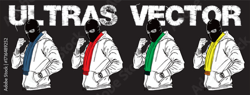 a vector ultras football fans with 4 colour