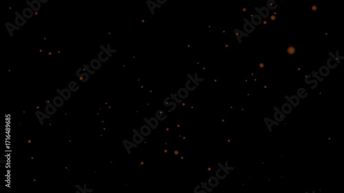Floating fire flame sparks particles on transparent background video, alpha channel. Realistic fire dust particles moving fast with the wind.Bright glowing fire particles rising fast in a fiery sky wi