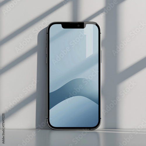A smartphone mock  up with decorative background. 