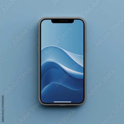 A smartphone mock  up with decorative background. 