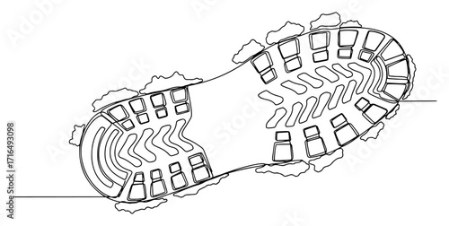 Boot Print Shoe Sole Tread Line Art