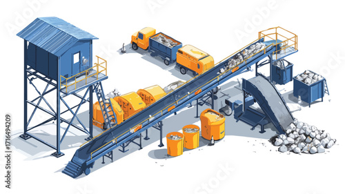 Efficient Garbage Processing Belt Conveyor System