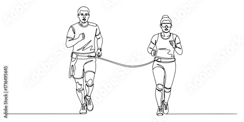 Visually Impaired Runner Training with Guide