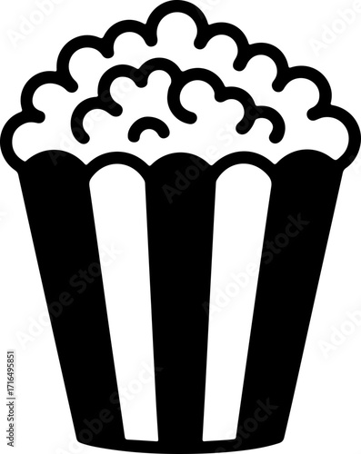 doodle style popcorn bucket silhouette vector illustration