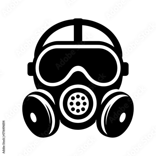 black silhouette of a respirator mask