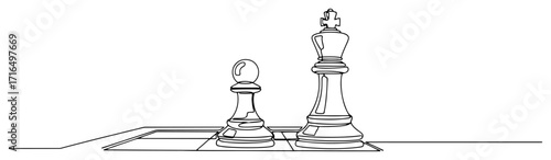 Chess Strategy King and Pawn Endgame on Board black shape vector laser cutting engraving monochrome print