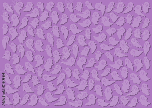 ハロウィンのかわいいおばけ模様イラスト