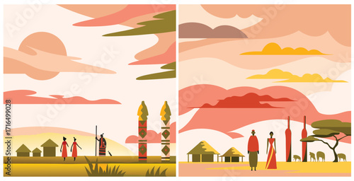 Dramatic and atmospheric composition featuring bold lighting and striking shadows Vector art design