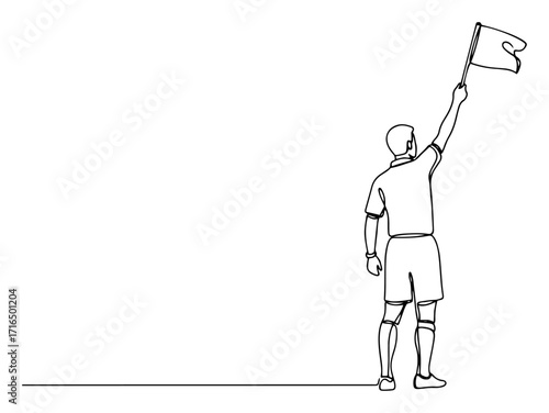 Soccer Referee Showing Red Card