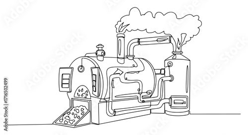 Vintage Steam Boiler Furnace Machine