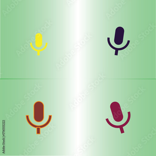 set of microphone vector icons for web