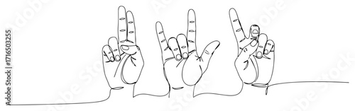 Rock and Peace Hand Gestures at a Music Concert