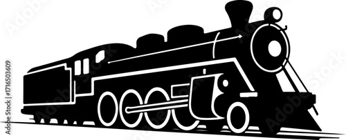 old train silhouette vector illustration