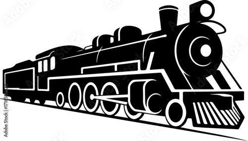 old train silhouette vector illustration