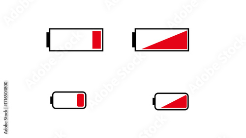 low bwttry i cons 02  | Low Battery Vector Icons Set | Power & Energy Symbols in 4K