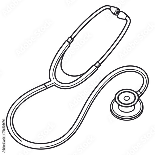 Illustration of a stethoscope, a medical tool