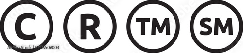 copyright, registered, trademark, service mark, symbol, icon, legal, intellectual property, protection, brand, business, commerce, rights, ownership, law, letter c, letter r, tm, sm, circle, graphic, 