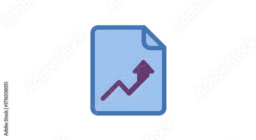 Free Download Flat vector icon of document with rising arrow - GFXLoad