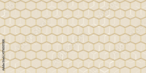 Honey bee comp Golden Seamless hexagon pattern with gold strip line vector eps 10
