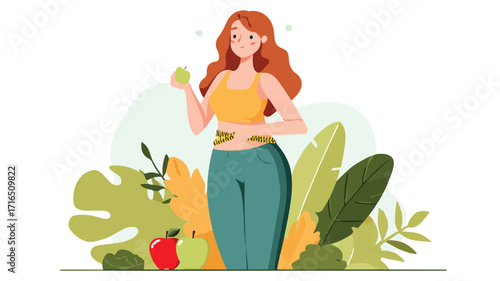 Effective Natural Strategies for Healthy Weight Loss Vector Illustration