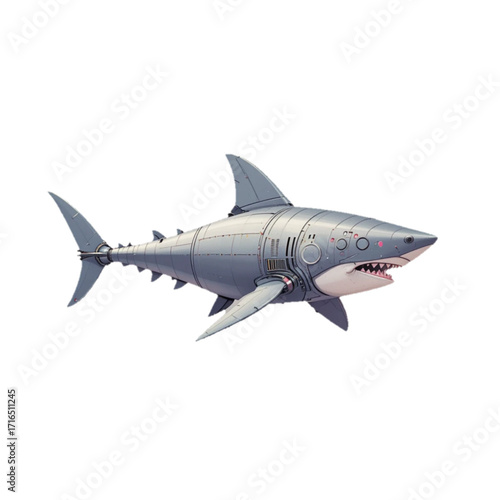 shark cartoon isolated on white