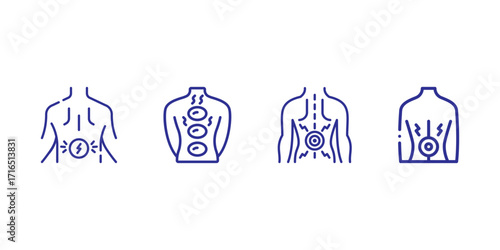 Back Pain, Back Pain icon, Back Pain Relief and Treatment Vector, Chronic Back Pain Illustration, Lower and Upper Back Pain Therapy, Muscle Pain Infographic Template Design