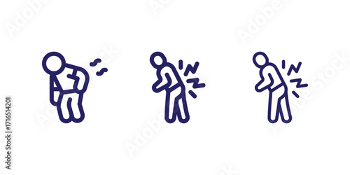 Back Pain, Back Pain icon, Back Pain Relief and Treatment Vector, Chronic Back Pain Illustration, Lower and Upper Back Pain Therapy, Muscle Pain Infographic Template Design