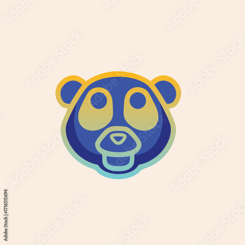 Geometric Panda Head A Modern and Playful Seamless Pattern Design