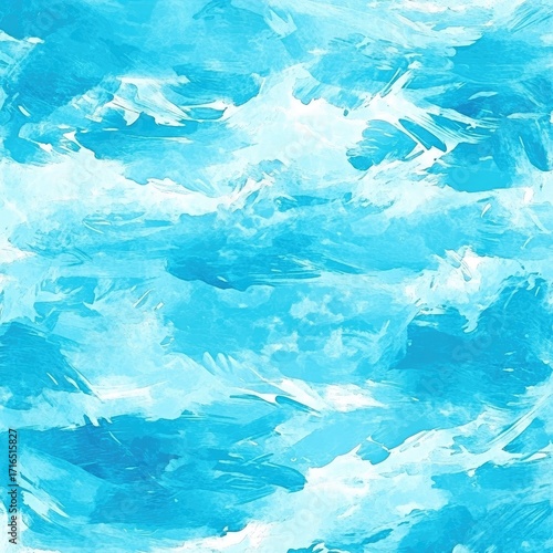 Abstract painted texture of light blues and whites,  a stylized depiction of water or sky