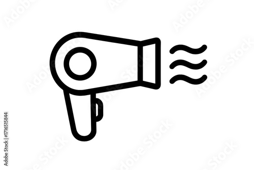 Hair dryer line icon. Blow dryer symbol. Hair care and beauty salon pictogram. Hairdressing equipment concept. Simple outline vector illustration for web and graphic design.
