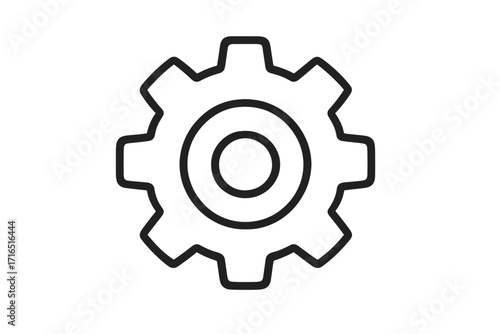 Gear icon vector. Cogwheel line symbol for settings, options, and configuration. Mechanical engineering sign. Simple industrial process and development concept illustration.