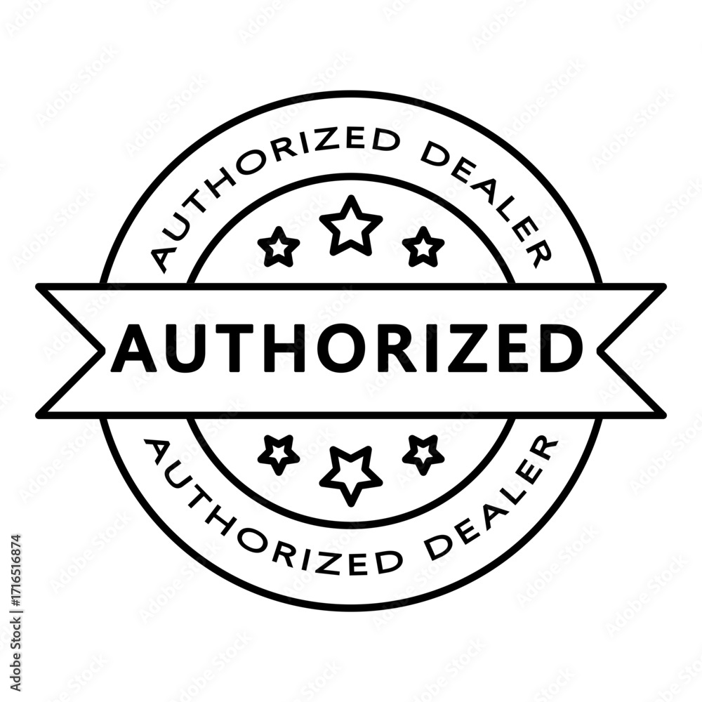 Fototapeta premium Authorised Dealer Badge Vector Icon