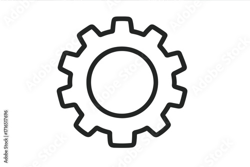 Gear line icon for settings and options. Cogwheel symbol for configuration, preferences, and setup. Vector illustration for web, apps. Mechanical, engineering, process concept.