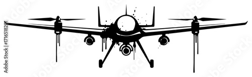 Military Reconnaissance Drone with a Grunge Effect