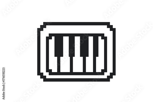 Pixel style processor icon, computer chip vector cartoon illustration with transparent background, technology hardware element, digital pixel art design, electronic circuit symbol