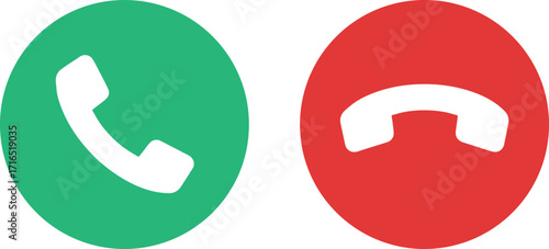 accept, phone, icons, call, vector, design, illustration, reject, telephone, icon, symbol, green, red, hang up, end call, communication, technology, graphic, button, interface, user experience, action