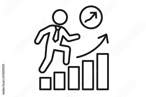 Thumb up icon in linear style, vector cartoon illustration with transparent background, positive gesture symbol, approval and like icon, minimalist design for web and apps