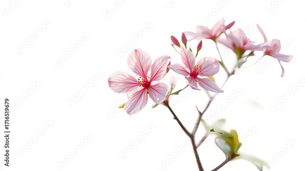 Pink flowery blooming on transparent backgrounds 3d rendering isolated on white background Pink flowery blooming on transparent backgrounds 3d rendering isolated on white background