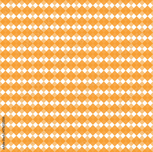 orange brown checkboard games, Square shapes vintage background. Childish rhombus tiles seamless pattern vector graphic design, tablecloth fabric print. Checkerboard squares endless backdrop.