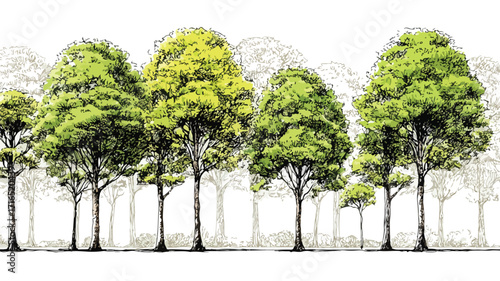 Symmetrical Alignment of Trees with Background Forest