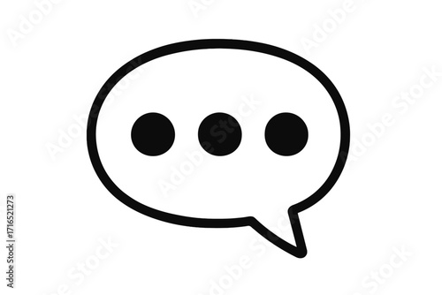 Speech bubble line icon. Chat message or comment symbol. Communication, dialogue, and discussion concept. Thinking, waiting, or typing ellipsis. Vector illustration.