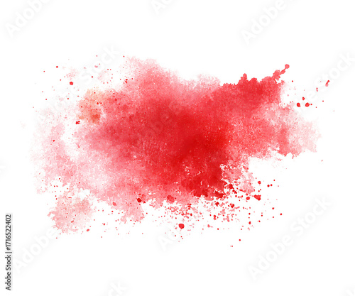Red Watercolor Paint Splash Texture Transparent Background