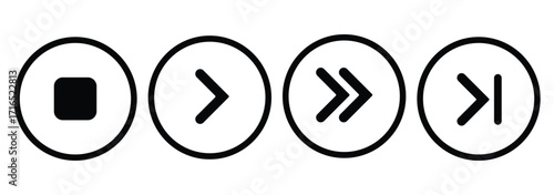 player interface icon. play button icon. Play and pause buttons icon set, ideal for media players. Vector illustration
