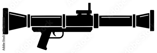 Military Rocket Propelled Grenade Launcher RPG Icon black shape vector laser cutting engraving monochrome print