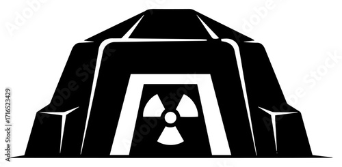 Underground Bunker Entrance with a Nuclear Symbol
