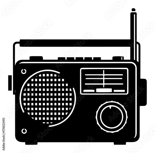 Vintage Portable Radio Receiver for Broadcasting