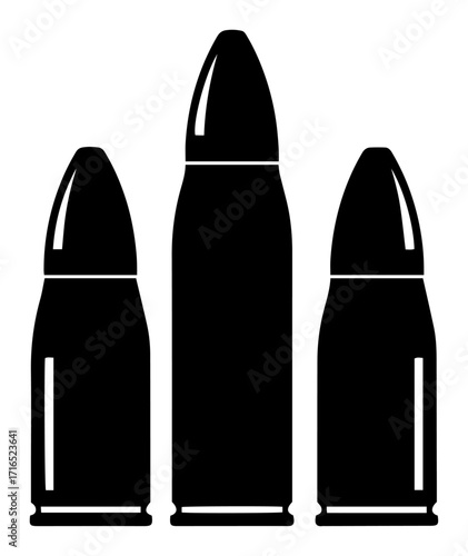 Set of a Bullet Silhouettes for Ammunition