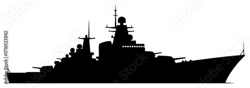 Naval Battleship a Military Warship Silhouette
