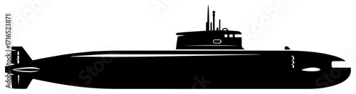 Side View of a Military Attack Submarine
